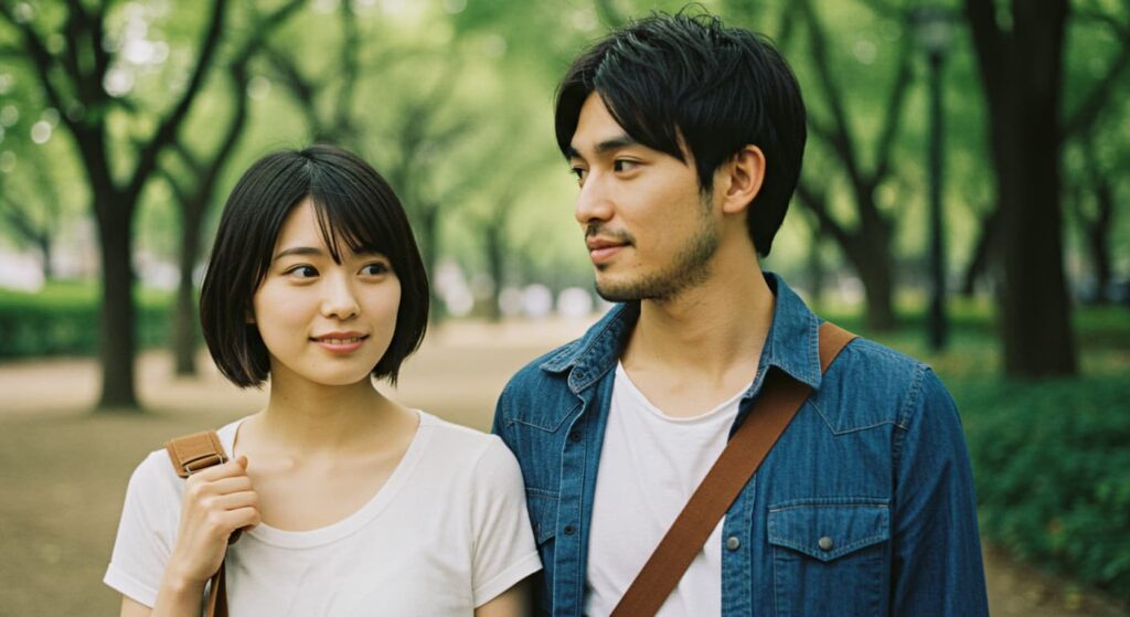 たまには息抜きで 散歩に出掛ける二人