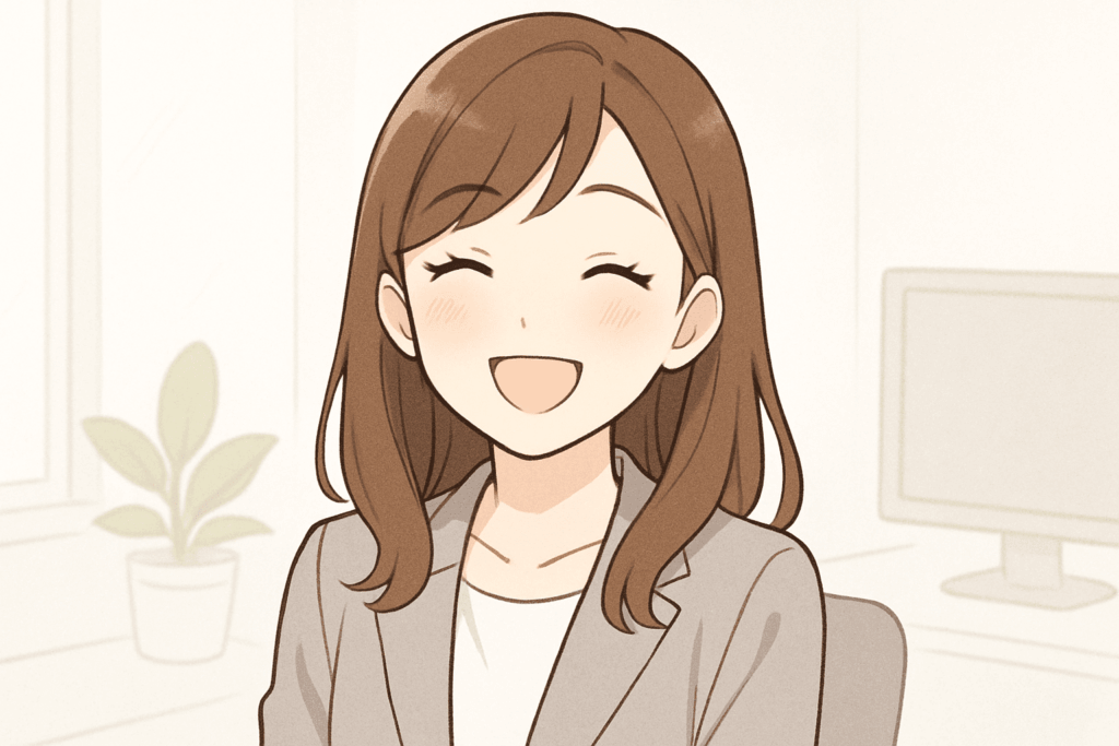 明るく笑顔の女性